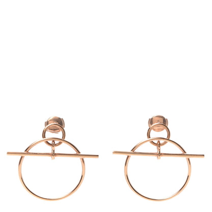 Hermes 18K Rose Gold PM Loop Earrings 1 of 5