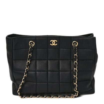 Chanel Calfskin Stitched Chocolate Bar Shopping Tote Black 1 of 12