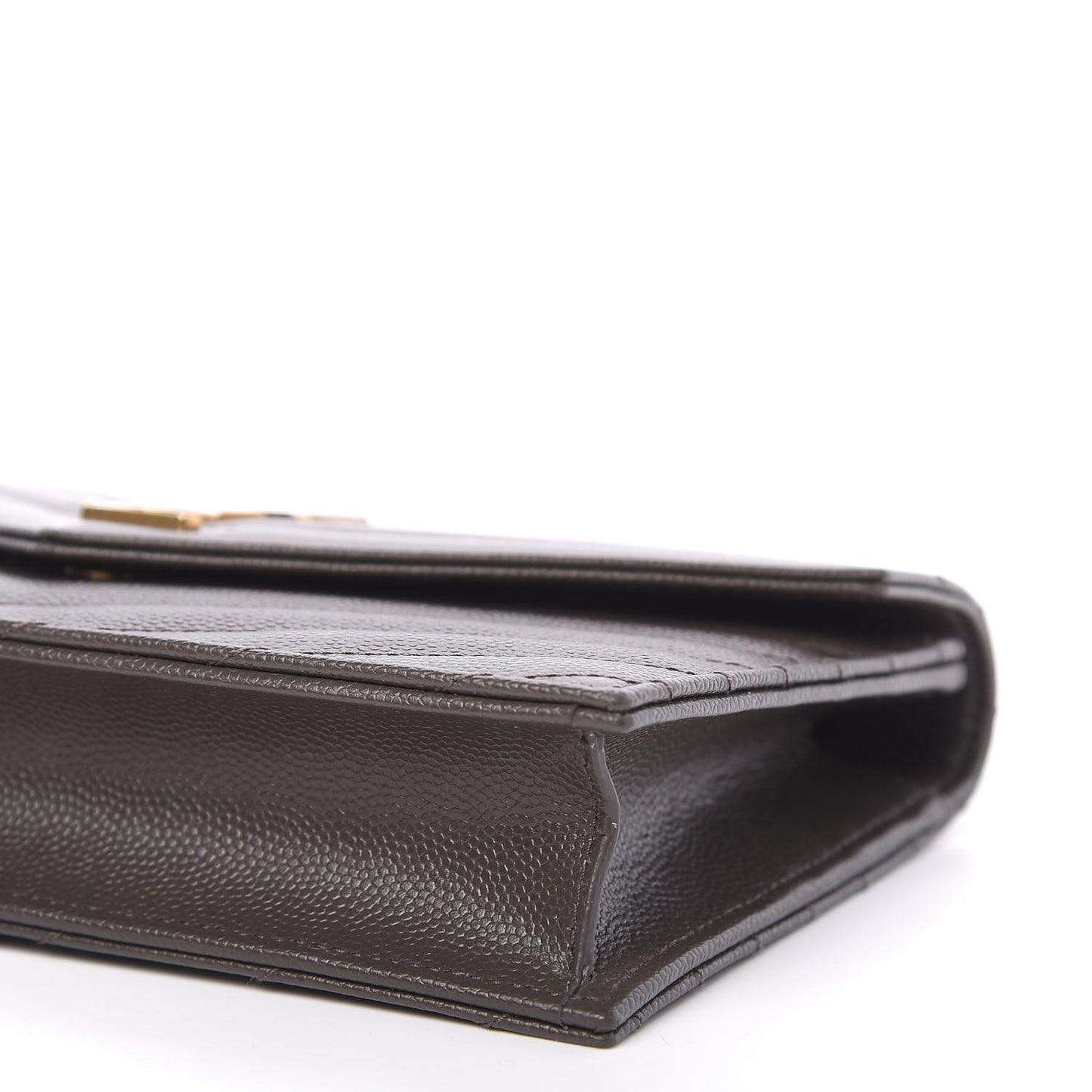 Grain De Poudre Matelasse Chevron Monogram Envelope Chain Wallet Pebble