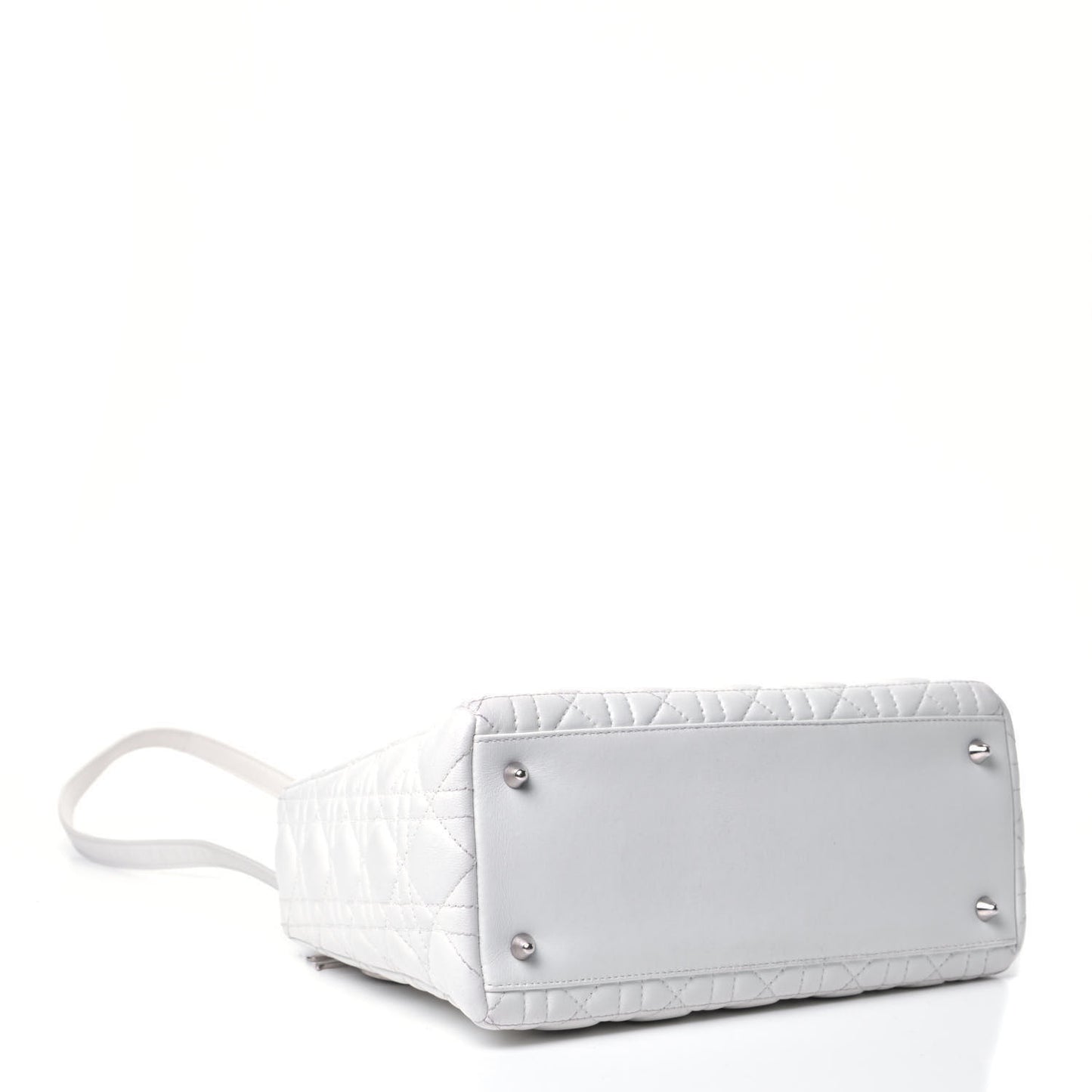 Lambskin Cannage Medium Lady Dior White