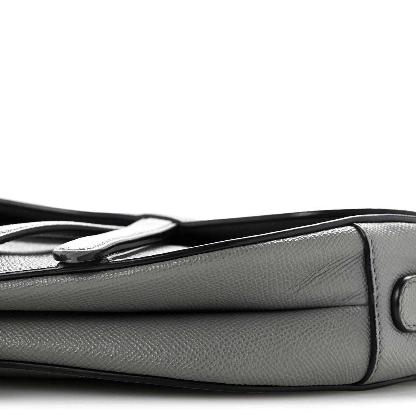 Grained Calfskin Saddle Bag Grey
