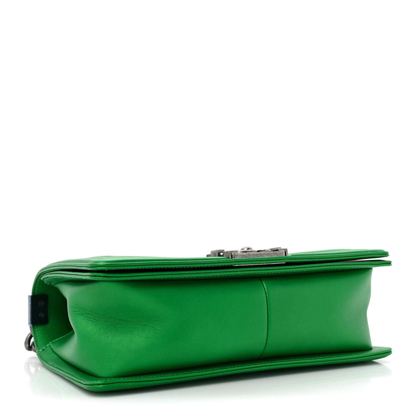 Metallic Calfskin Quilted Medium Boy Flap Green