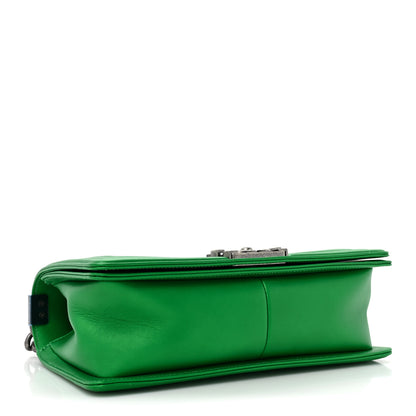 Chanel Metallic Calfskin Quilted Medium Boy Flap Green 4 of 10