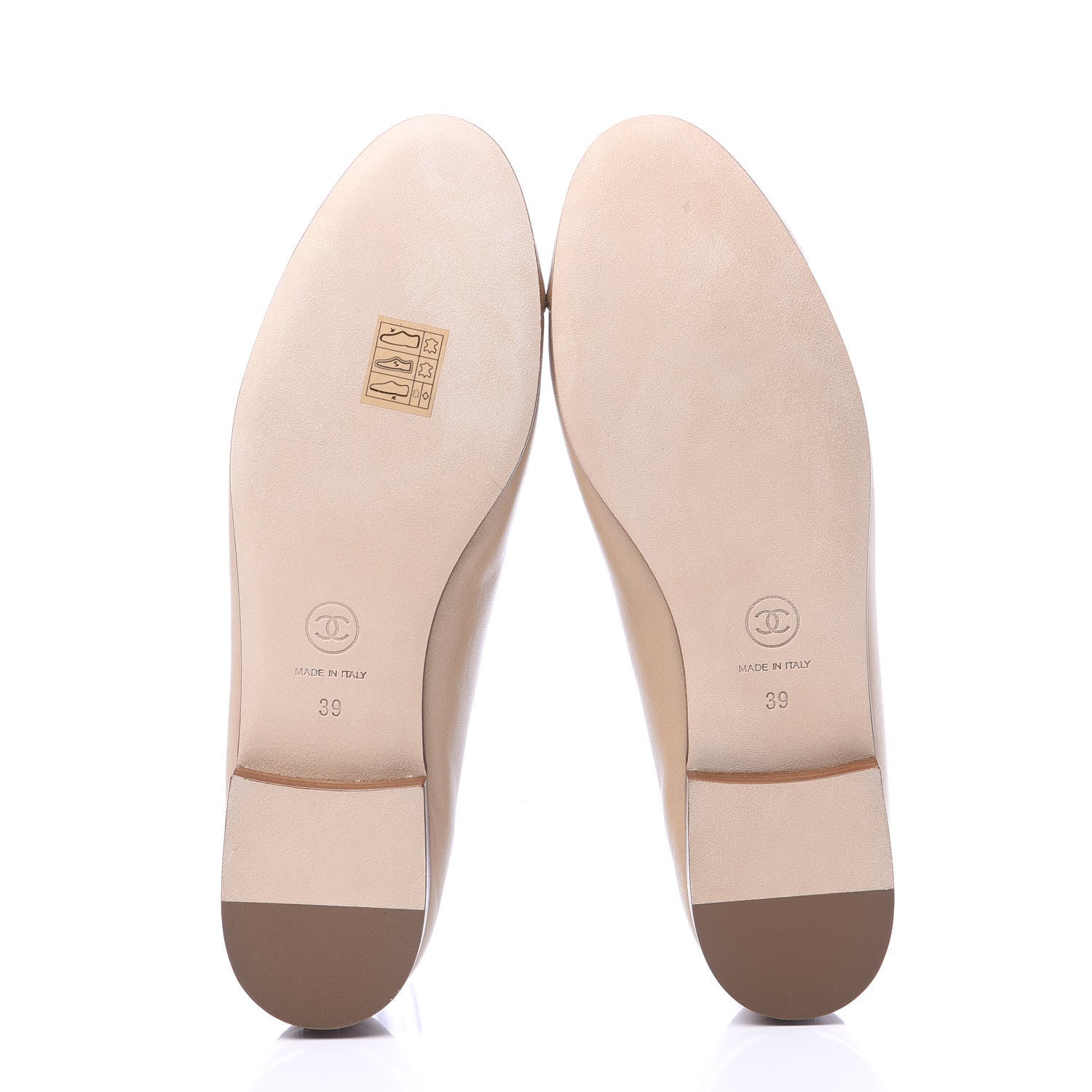 Chanel Lambskin Cap Toe CC Ballerina Flats 39 Beige 5 of 8