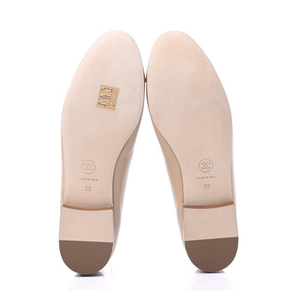 Chanel Lambskin Cap Toe CC Ballerina Flats 39 Beige 5 of 8