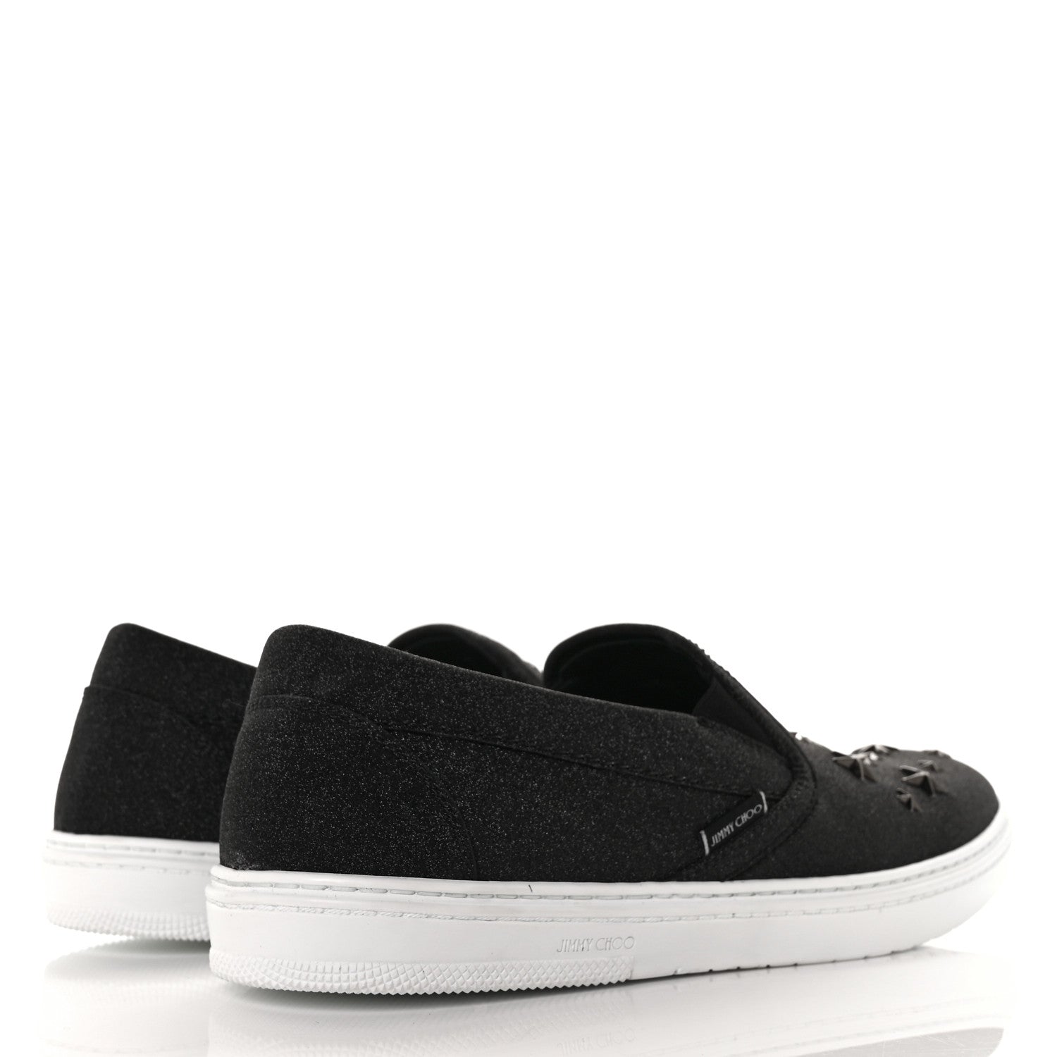 Jimmy Choo Fine Glitter Suede Mens Grove Sneakers 43 Black 4 of 8