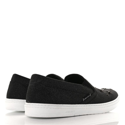 Jimmy Choo Fine Glitter Suede Mens Grove Sneakers 43 Black 4 of 8