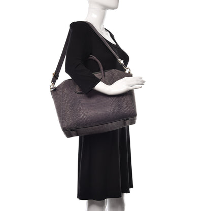 Givenchy Nubuck Crocodile Embossed Medium Antigona Brown 2 of 18