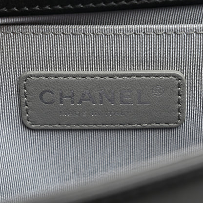 Chanel Calfskin Chevron Quilted Medium Boy Flap Black 6 of 10