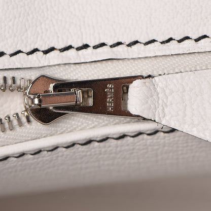 Hermes Swift Horseshoe Birkin 25 Black White 13 of 35
