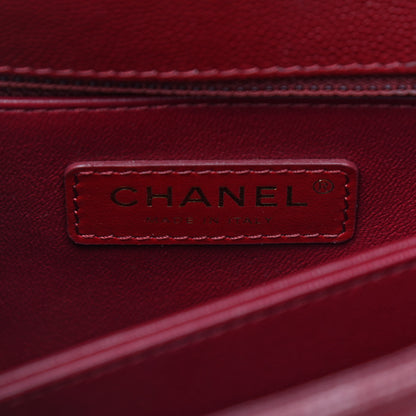 Chanel Caviar Lizard Embossed Quilted Mini Coco Handle Flap Burgundy 7 of 9