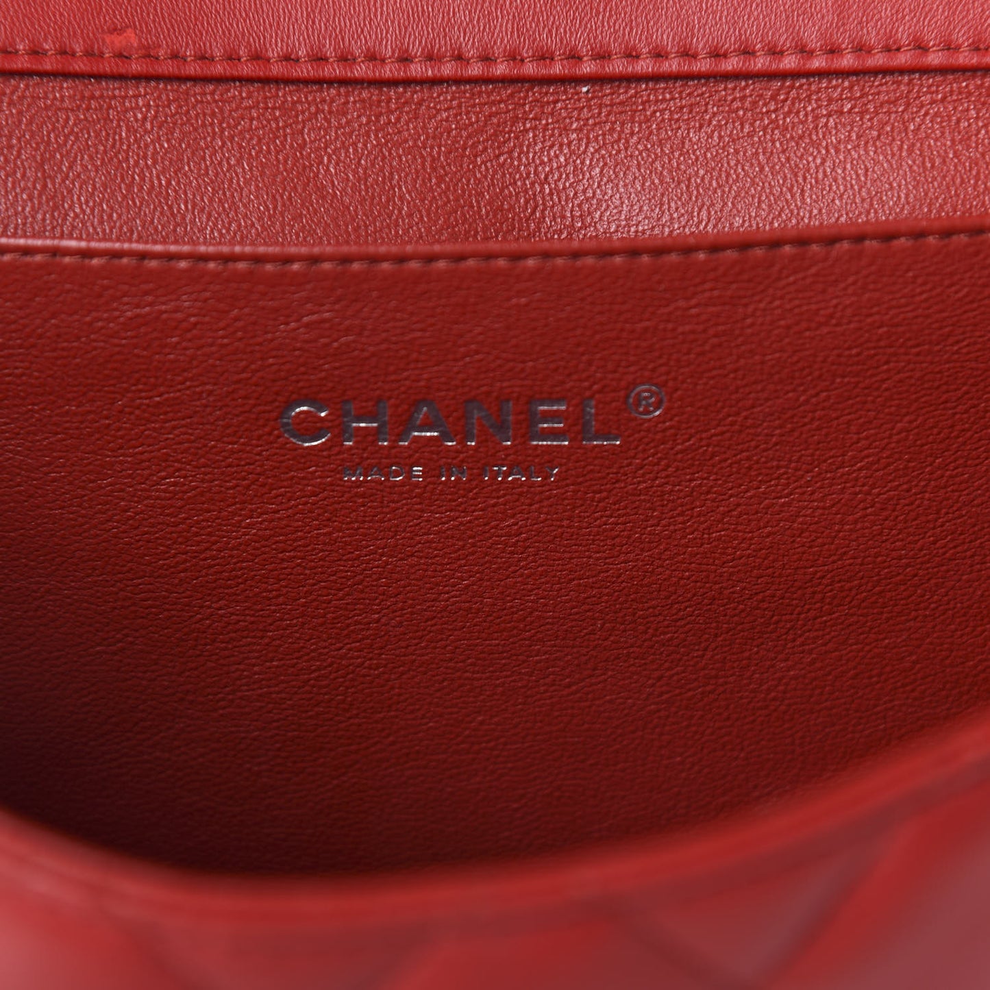 Lambskin Quilted Clutch With Chain Flap Red