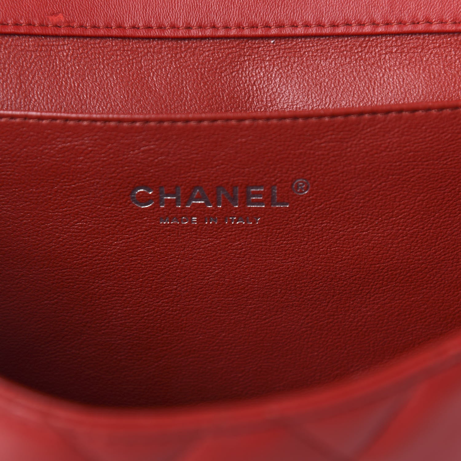 Chanel Lambskin Quilted Clutch With Chain Flap Red 8 of 11