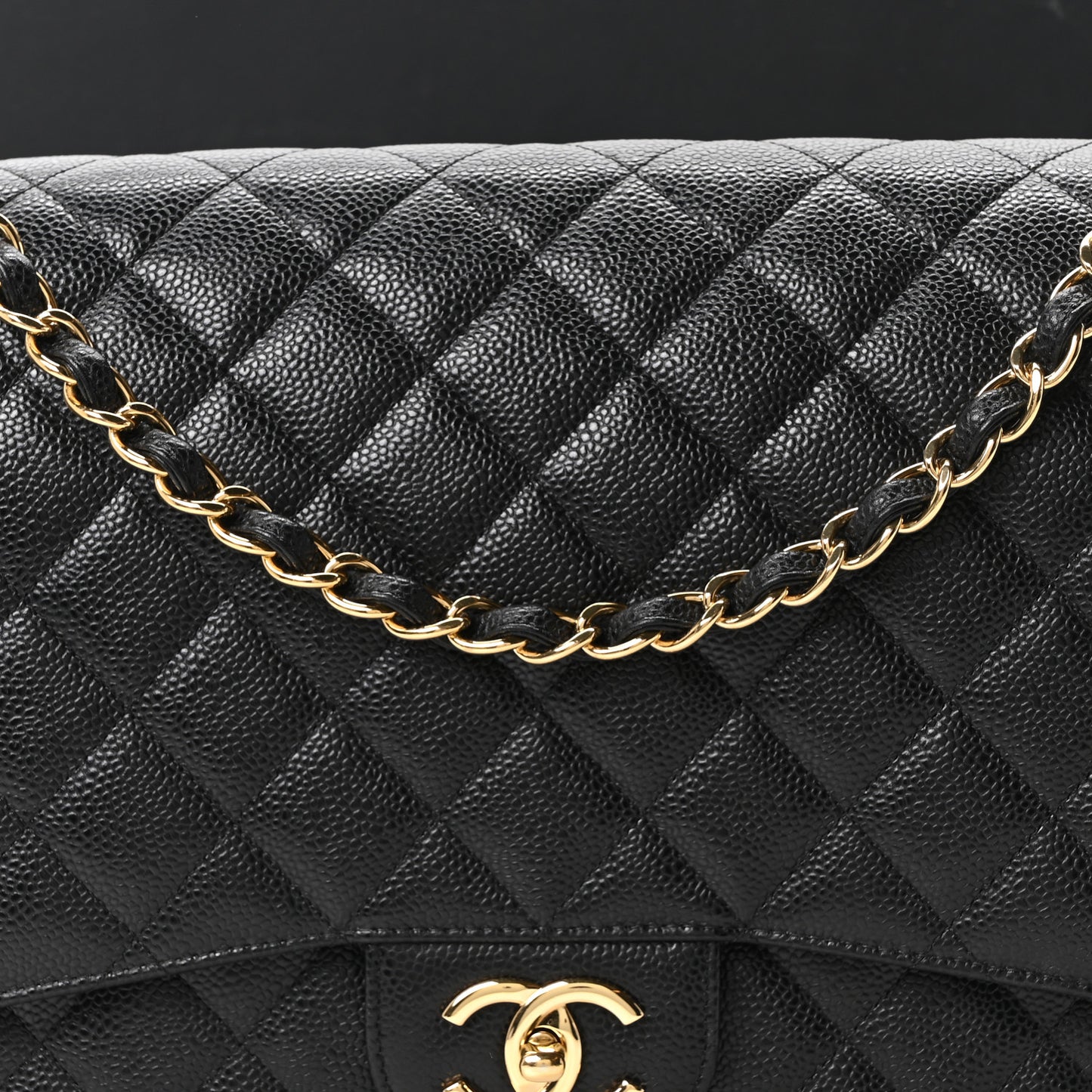 Caviar Quilted Maxi Double Flap Black