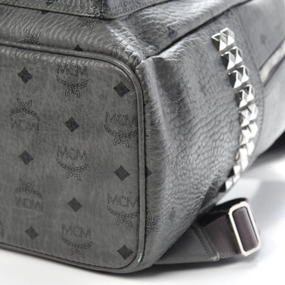 MCM Visetos Side Stud Medium Stark Backpack Grey 10 of 12