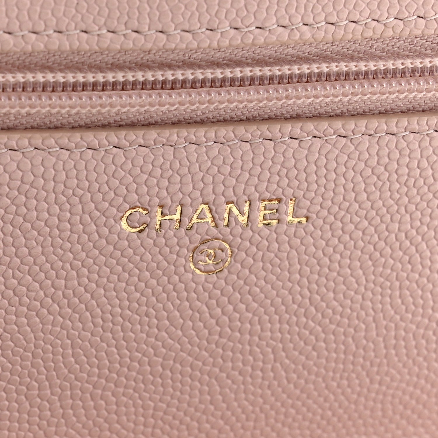 Chanel Caviar Quilted Crystal Enamel CC Wallet On Chain WOC Light Pink 6 of 12