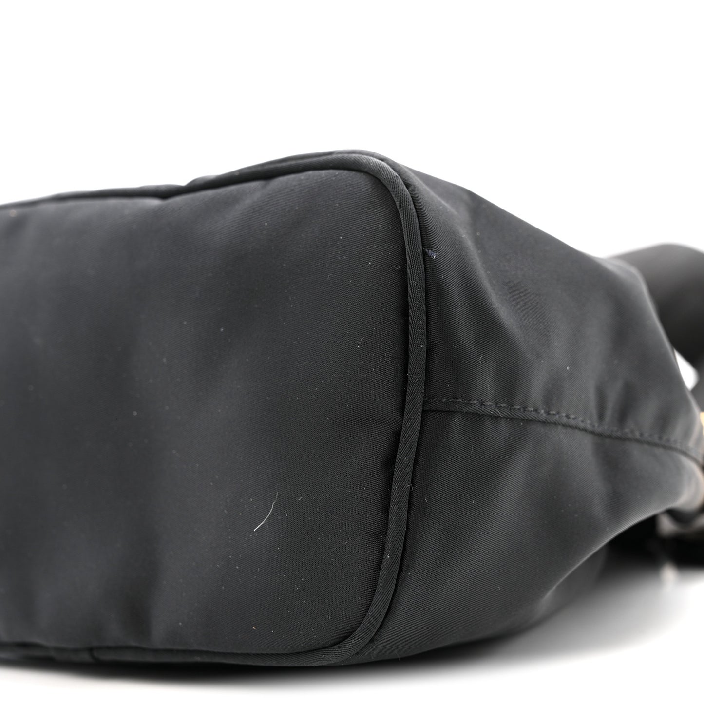 Nylon Medusa Drawstring Bucket Bag Black