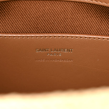 Saint Laurent Raffia Calfskin Medium Monogram Solferino Satchel Naturale Brick 6 of 10