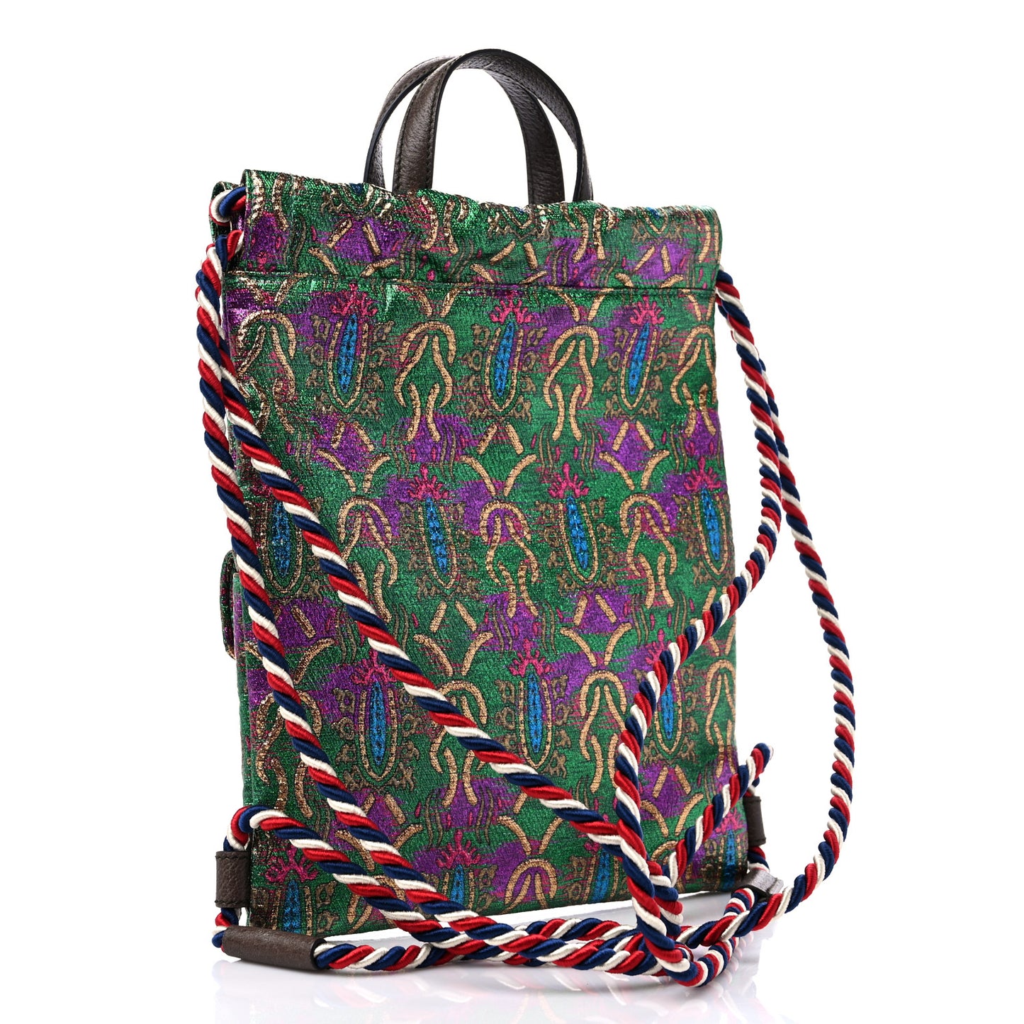 Brocade Animalier Bow Drawstring Backpack Multicolor