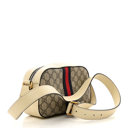 Gucci GG Supreme Monogram Textured Calfskin Web Small Ophidia Camera Bag Beige Ebony Mystic White 3 of 9