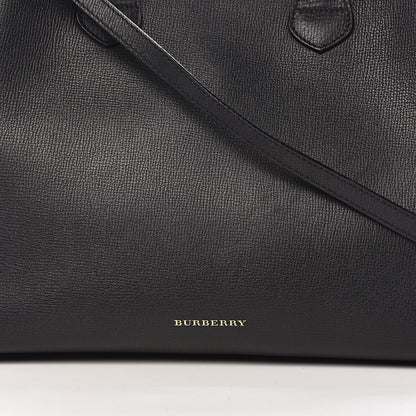Burberry Grainy Calfskin House Check Large Banner Tote Black 18 of 18