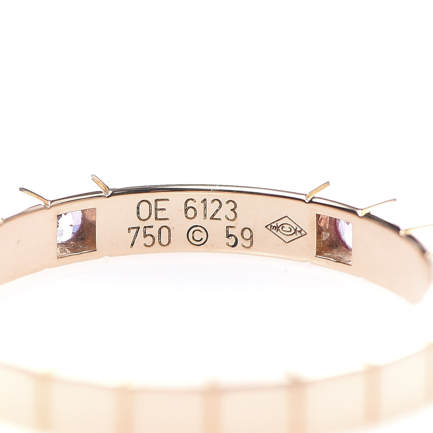 Cartier 18K Pink Gold Pink Sapphire Lanieres Ring 59 8.75 4 of 4