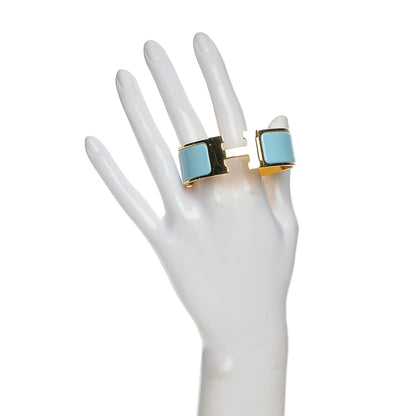 Hermes Enamel Wide Clic Clac H Bracelet PM Aigue Marine 2 of 6
