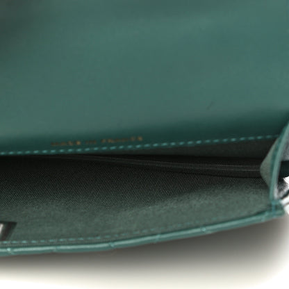 Chanel Lambskin Quilted Top Handle Flap Coin Purse With Chain Green 5 of 11
