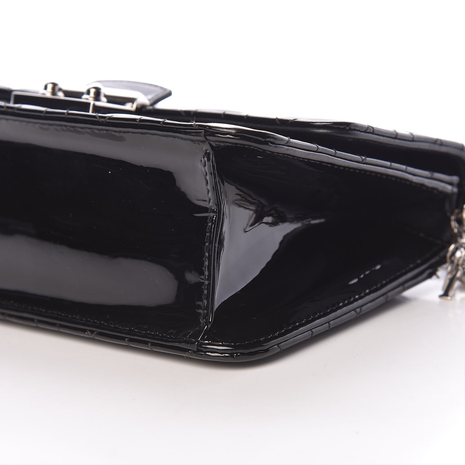 Christian Dior Patent Cannage Miss Dior Promenade Pouch Black 6 of 12