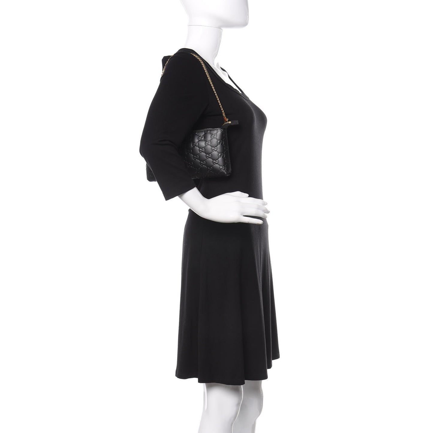 Guccissima Signature Wrist Wallet Black