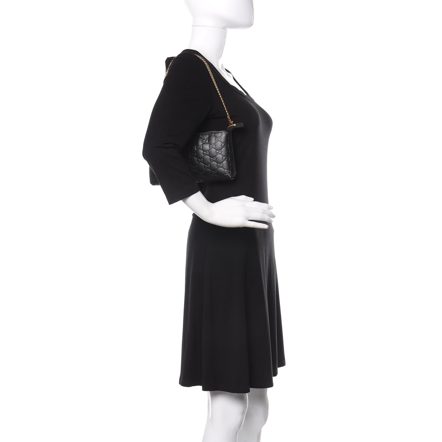 Gucci Guccissima Signature Wrist Wallet Black 2 of 8