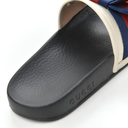 Gucci Satin Web Sylvie Bow Slide Sandals 37 White 15 of 16