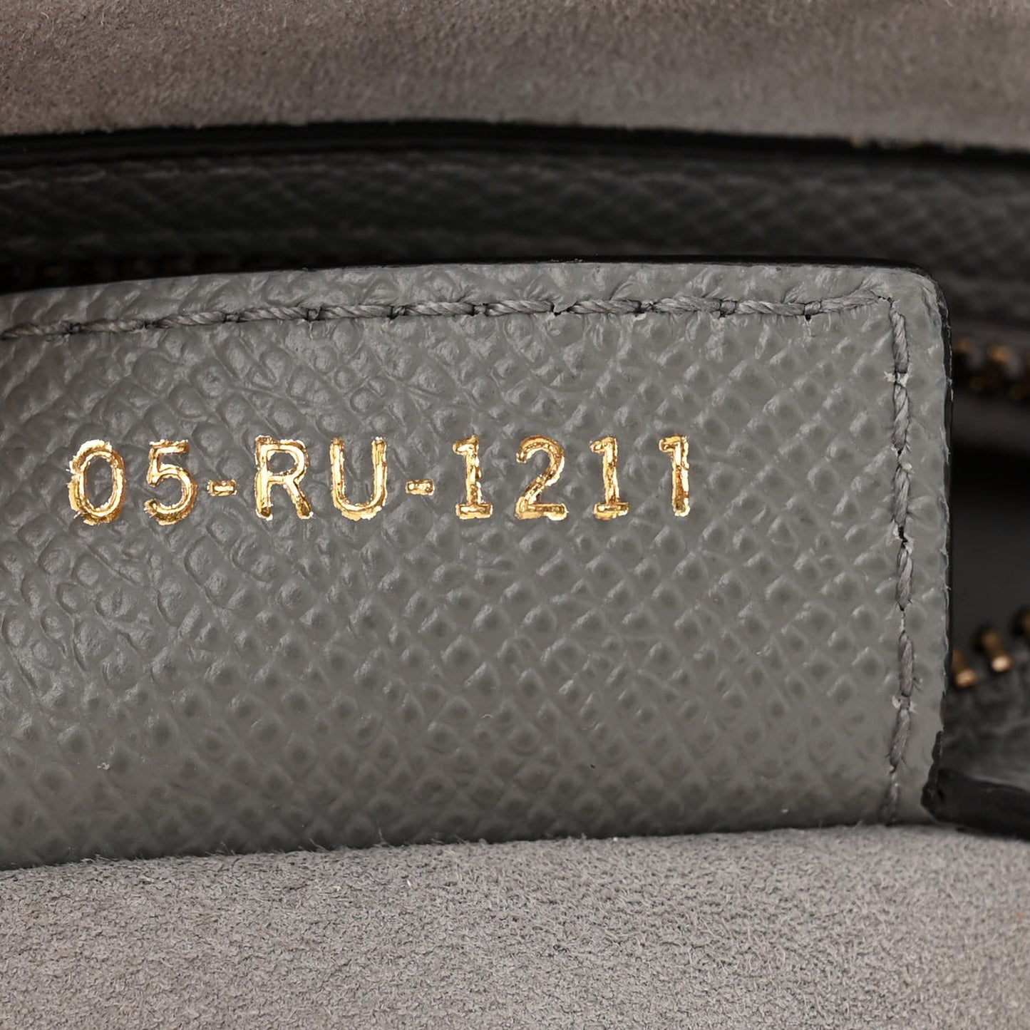 Grained Calfskin Saddle Bag Grey Stone