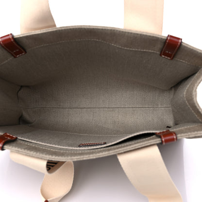 Chloe Cotton Calfskin Medium Woody Ribbon Tote White Brown 5 of 10