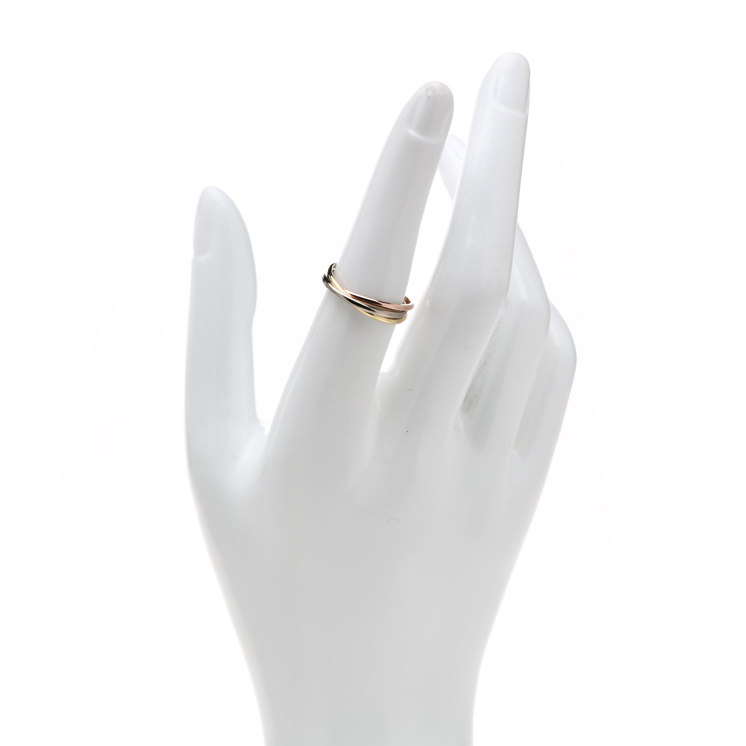 Cartier 18K Pink Yellow White Gold Extra Small Cartier Trinity Ring 53 6.25 2 of 4