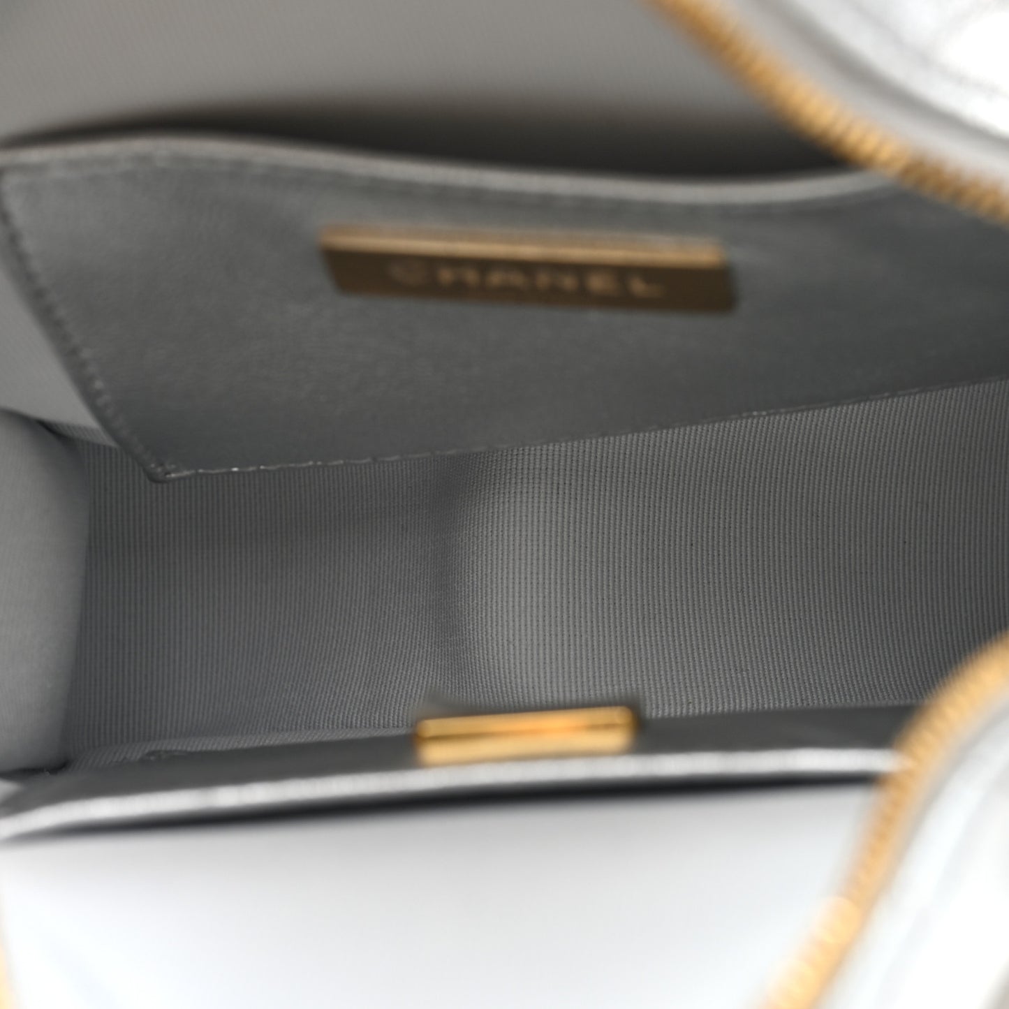 Metallic Lambskin Walk Of Fame Bag Silver