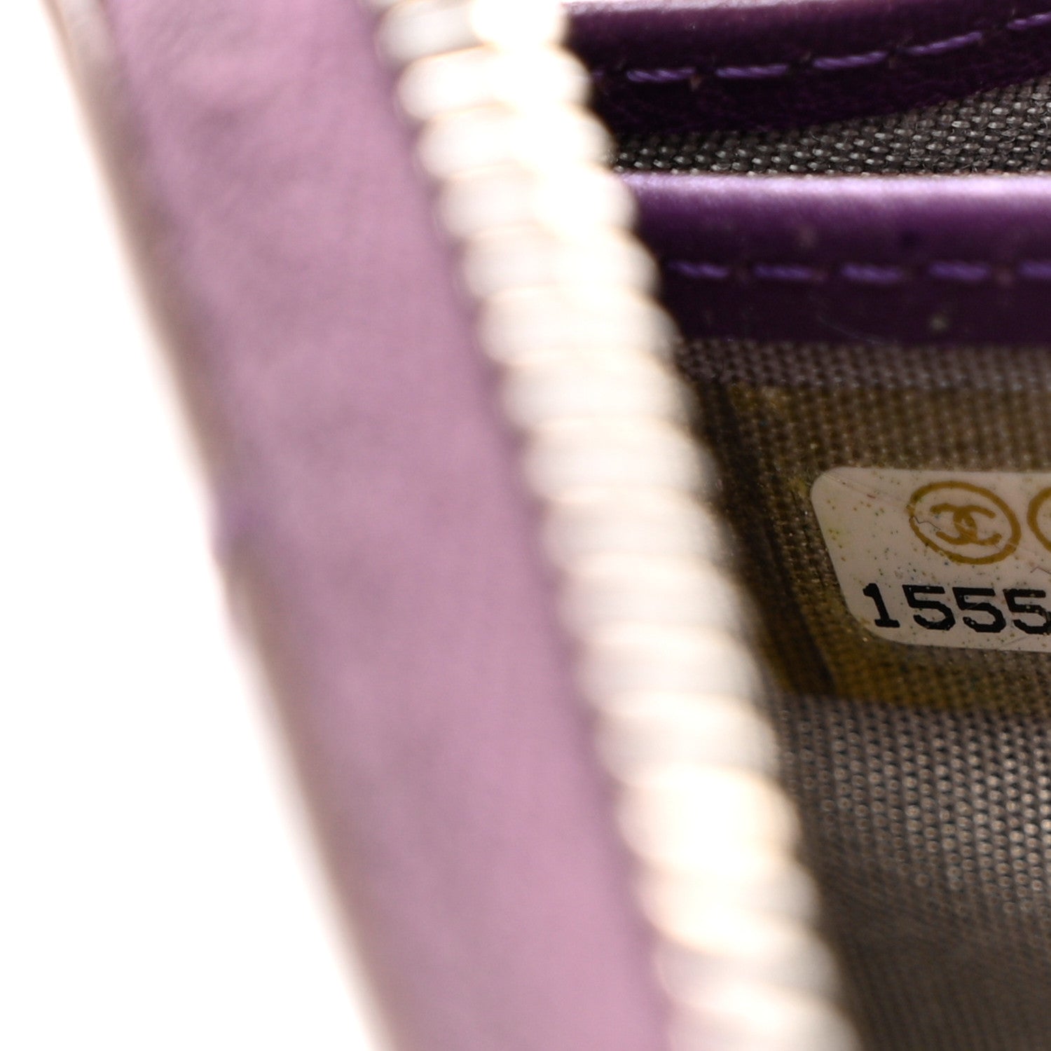 Chanel Patent Quilted Brilliant Zip Around Wallet Purple 8 of 9