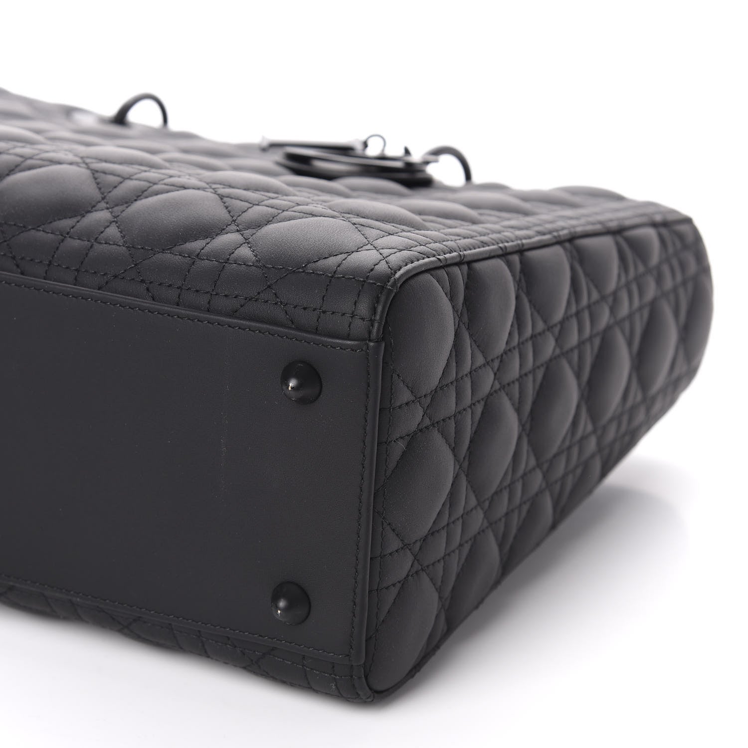 Christian Dior Ultra Matte Calfskin Cannage Large Lady Dior Black 7 of 10