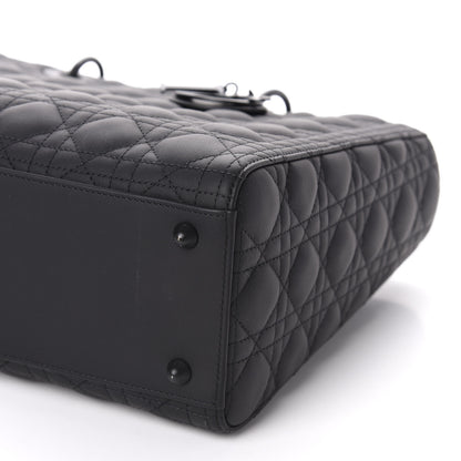 Christian Dior Ultra Matte Calfskin Cannage Large Lady Dior Black 7 of 10