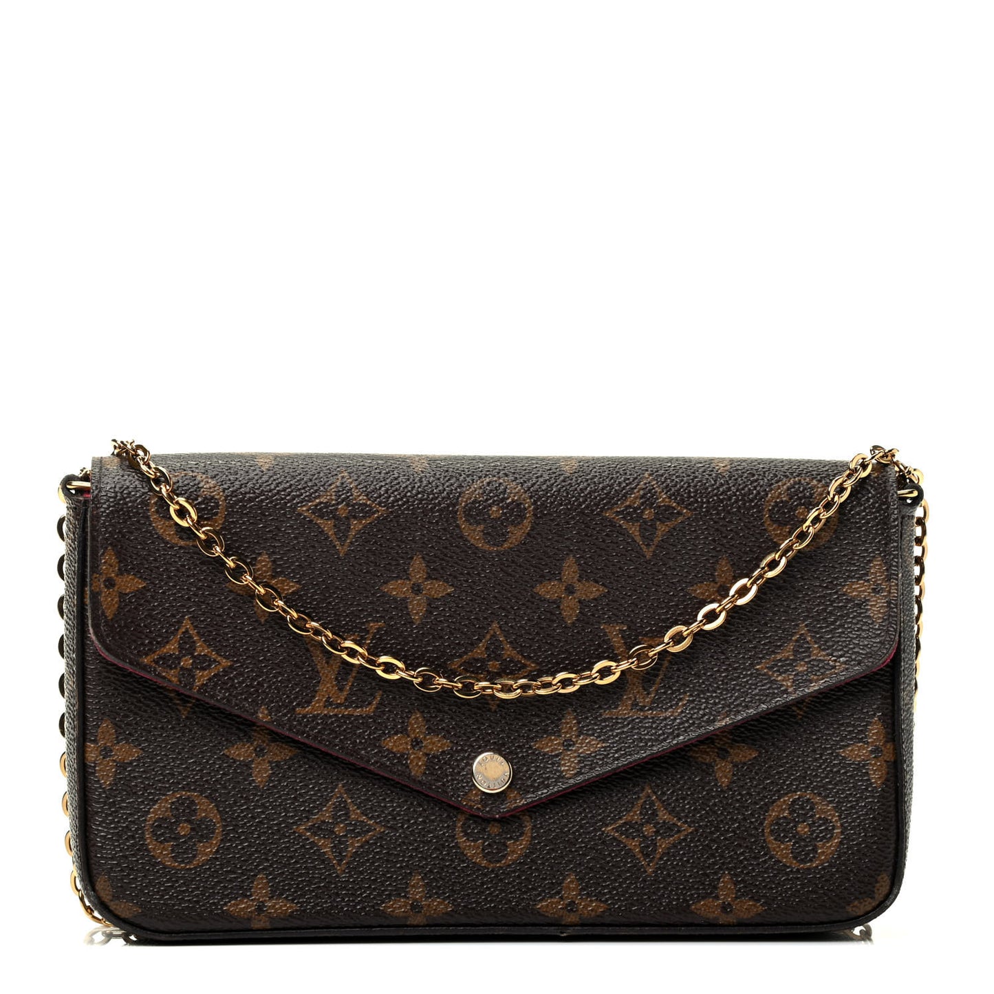 Monogram Pochette Felicie Chain Wallet Fuchsia