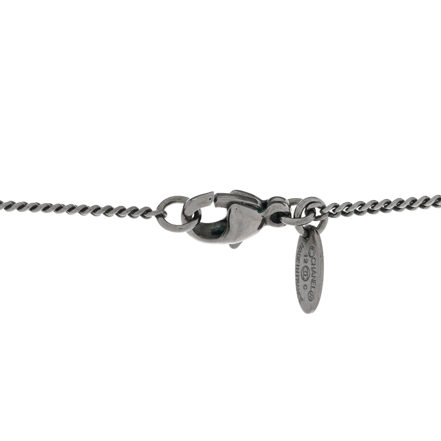 Chanel Crystal Large CC Necklace Ruthenium Black 5 of 7