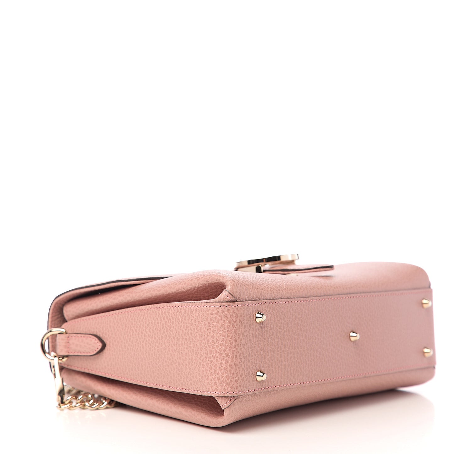 Dollar Calfskin Interlocking G Top Handle Shoulder Bag Soft Pink