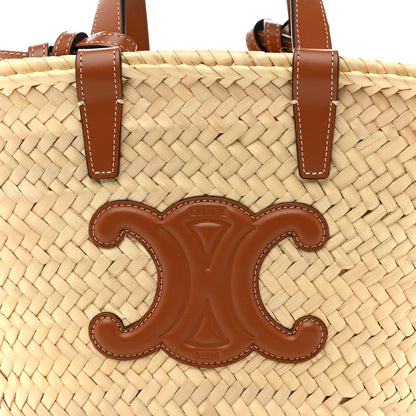 Celine Raffia Calfskin Triomphe Teen Panier Tan 8 of 10