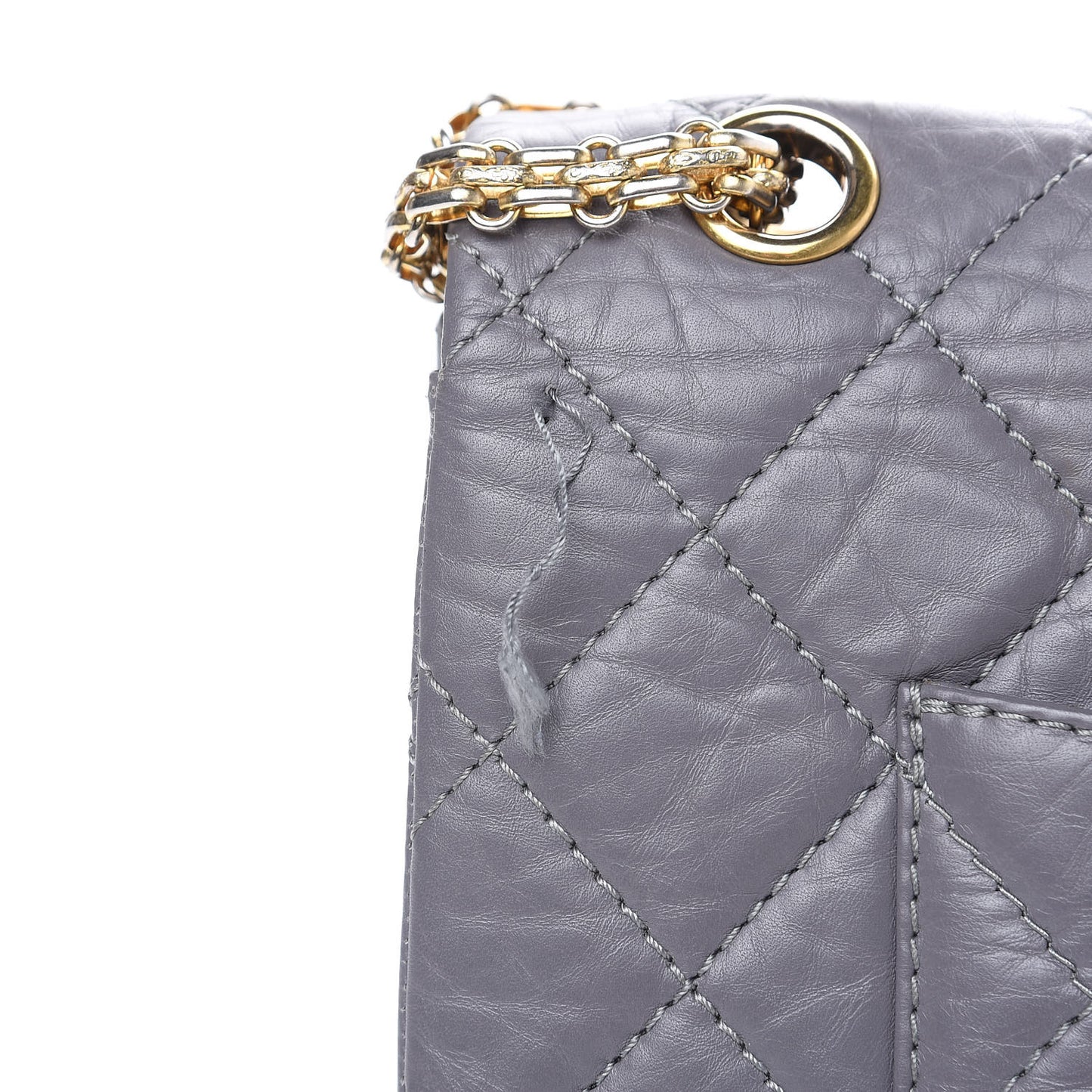 Aged Calfskin Quilted 2.55 Reissue 227 Flap Grey