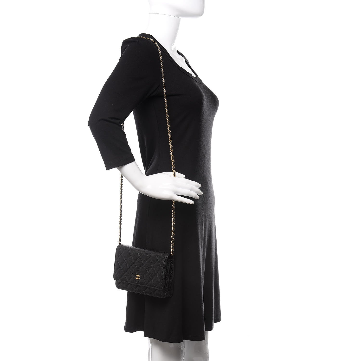 Chanel Caviar Quilted Wallet On Chain WOC Black 3 of 13