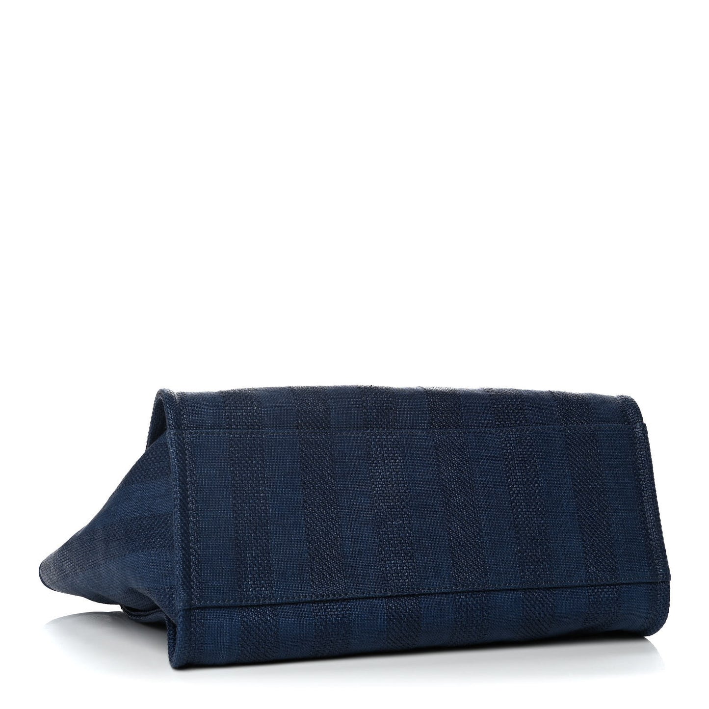 Mixed Fibers Striped Medium Deauville Tote Navy Blue