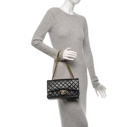 Chanel Lambskin Quilted Medium Double Flap Black 2 of 8