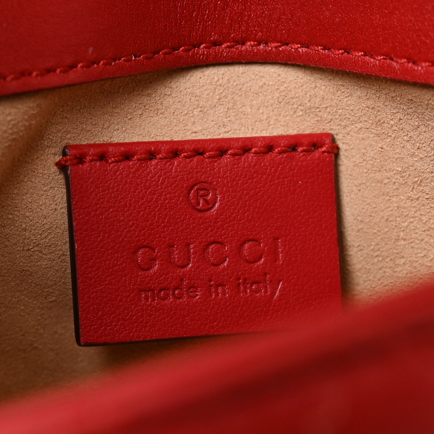 Calfskin Matelasse Super Mini GG Marmont Shoulder Bag Hibiscus Red