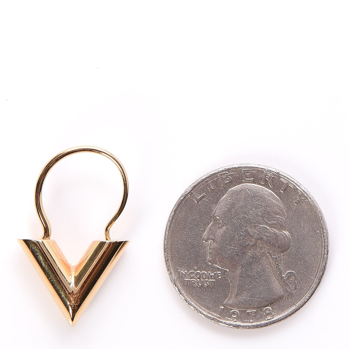 Brass Essential V Hoop Earrings Gold