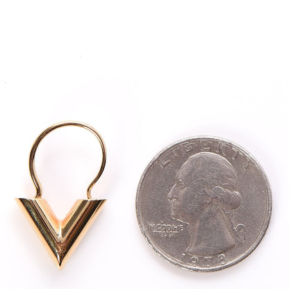 Louis Vuitton Brass Essential V Hoop Earrings Gold 2 of 4